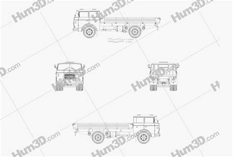 Skoda Liaz 706 Rt Flatbed Truck 1957 Blueprint