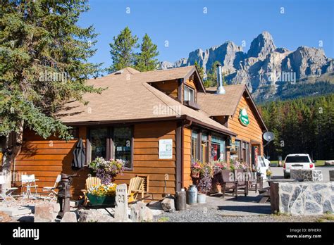 Castle Mountain Chalets and Shop Banff Alberta Canada Stock Photo - Alamy