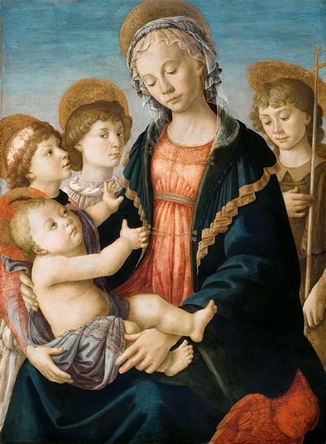 Madonna And Child Two Angels And The Young St John The Baptist