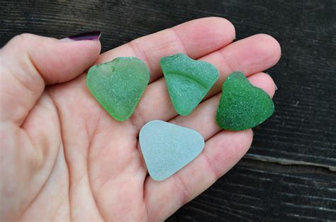 Sea Glass Hearts 18pcs Various Colors Heart Shaped Beach Etsy