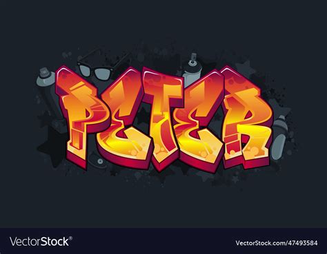 Graffiti styled urban street art tagging name Vector Image