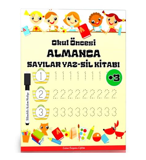 Okul Öncesi ALMANCA Sayılar YAZ SİL Kitabı