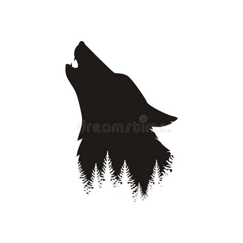 Silhouette Of The Head Of A Wild Lonely Howling Wolf Stock Vector Illustration Of Icon