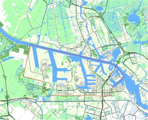 Map of the port region for which concentrations are calculated. The ...