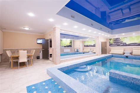 Premium Photo | Indoor swimming pool in hotel spa center