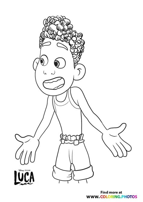 Silenzio Bruno Disney Luca Coloring Pages For Kids