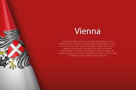 D Bandeira Do Estado De Viena Da Ustria Isolada No Fundo