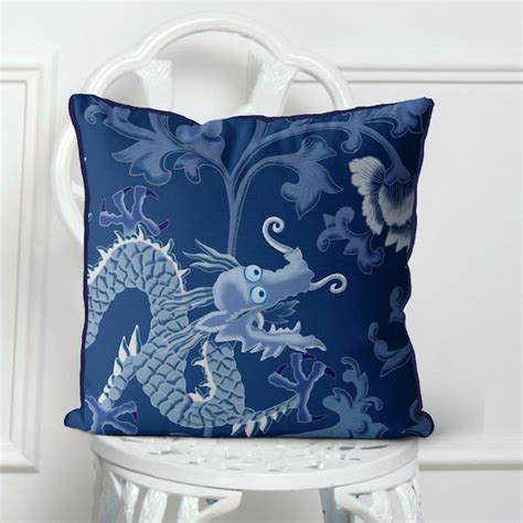 Chinese Dragon Cushion Cover Etsy Uk