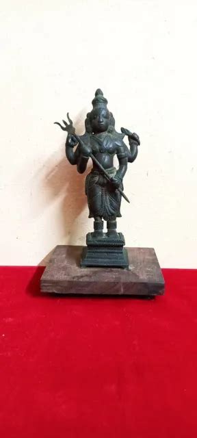 Hindu Lord Shiva Antique Vintage Brass Bronze Sculpture Idol Statue