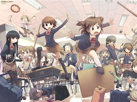 1920x1440 anime, beauty, friends, girl, group, school, uniform - Coolwallpapers.me!