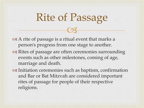 Ppt Rites Of Passage Powerpoint Presentation Free Download Id 2203693