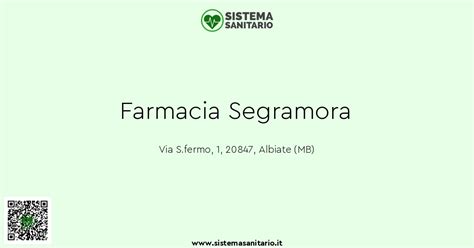 Farmacia Segramora A Albiate MB SistemaSanitario It