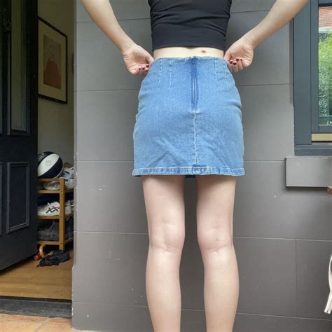 Sportsgirl Denim Mini Skirt • Size 10 But Also Fits Depop