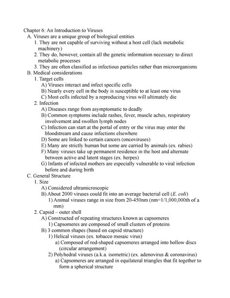 101 40b7d208801305 F Viruses Notes Chapter 6 An Introduction To