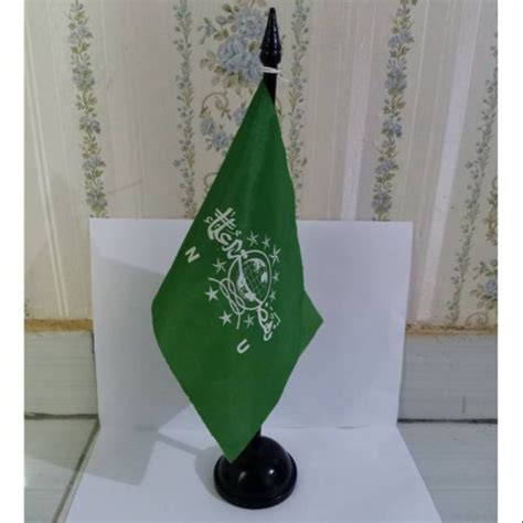 Jual Bendera Meja NU Tiang Kayu Bendera Meja Ansor Tiang Kayu