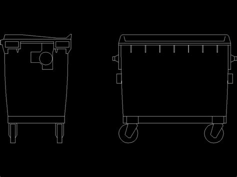 Contenedor De Basura De Ruedas Pequeno En Autocad Librer A Cad