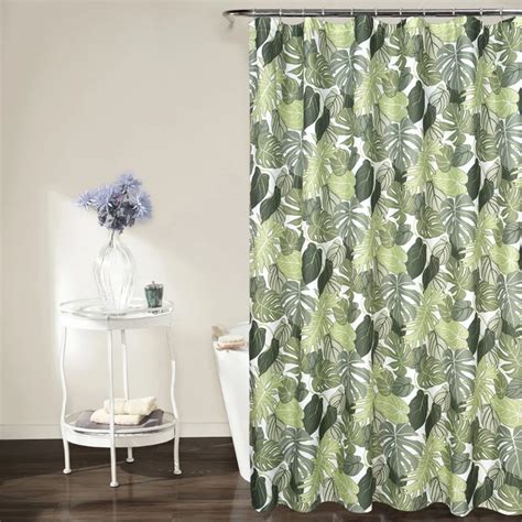 Bbj Green Shower Curtains Printed Green Plant Bathroom Curtain Printed