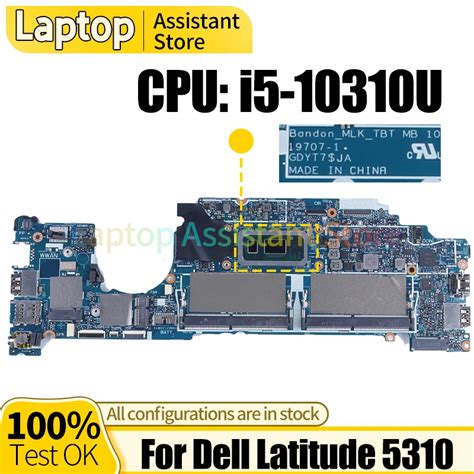 For Dell Latitude 5310 Laptop Mainboard 19707 1 0H84J0 I5 10310U