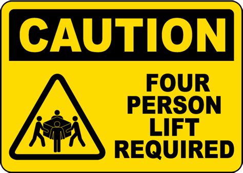 Four Person Lift Required Label Save Instantly