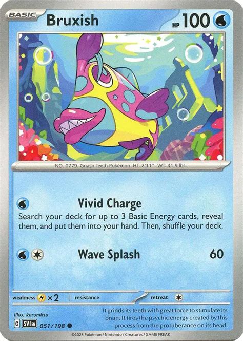 Pokemon Scarlet Violet Base Set Single Card Common Bruxish Toywiz