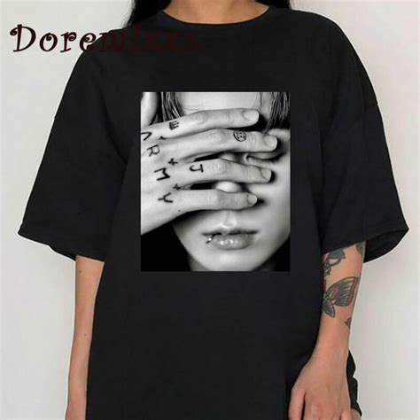 Vintage T Shirt Jungkook Graphic Tee Unisex Swetry Typu Oversize Gotycka Męska Koszulka Damska