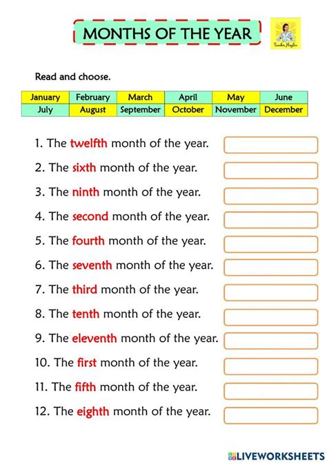 Actividad Interactiva De Months Of The Year Para YEAR 4 Puedes Hacer