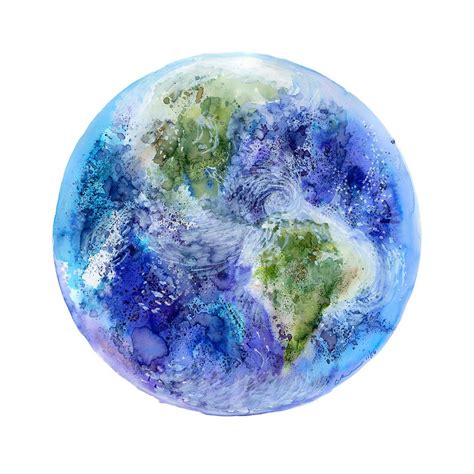 Planet Earth Watercolor At Paintingvalley Explore Collection Of