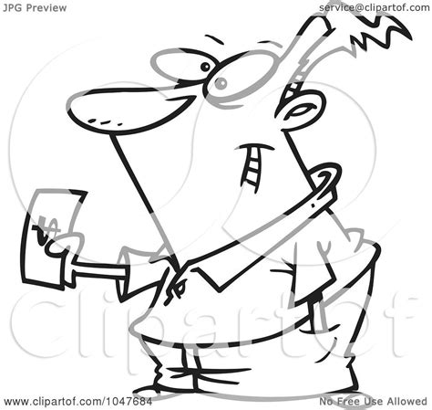 Royalty Free Rf Clip Art Illustration Of A Cartoon Black And White