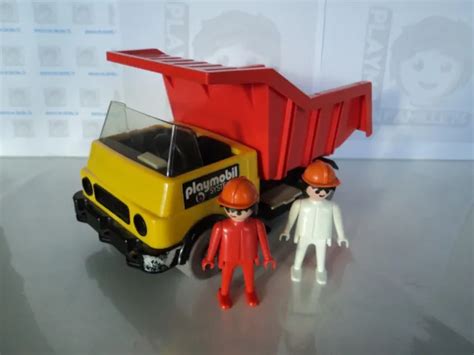 Playmobil Vintage City Chantier Camion Jaune Benne Basculante Set