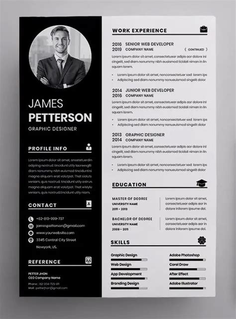 Minimalist Cv Resume Template Ai Eps Psd Artofit