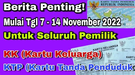 BERITA PENTING MULAI TGL 7 SAMPAI 14 NOVEMBER 2022 UNTUK SELURUH