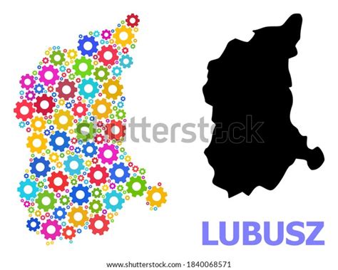 Vector Composition Map Lubusz Province Constructed Stock Vector