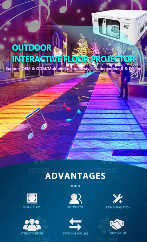 Large Holographic Laser Outdoor Lighting Interactive Floor Projector D