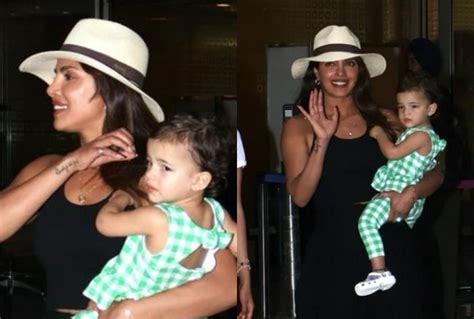 Priyanka Chopra And Daughter Malti Marie Arrive In Mumbai With All