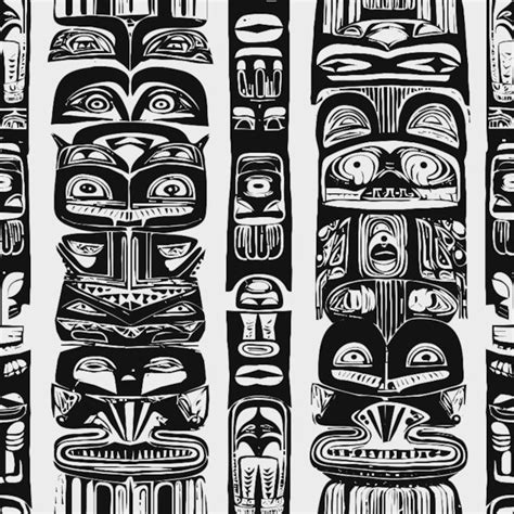 Totem Poles Stencil In 2 Layers