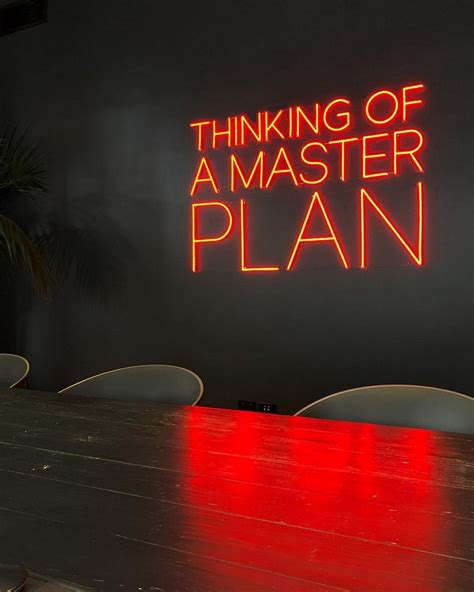 Custom Made Neon Signs Thinking Of A Master Plan Neon Sign Led