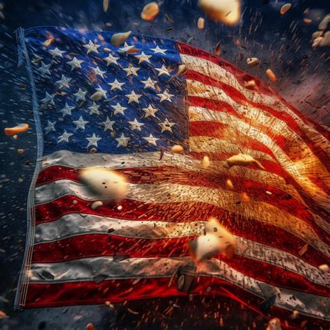 Premium AI Image | The USA flag with fireworks