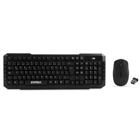 Ensemble Clavier Qwerty Multimédia Souris Sans Fil Everest KM 510