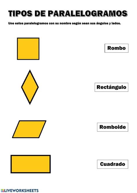 Tipos de paralelogramos worksheet | Studying math, Math, Pie chart