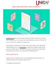 Understanding Primary and Secondary Sources: A Guide for | Course Hero 