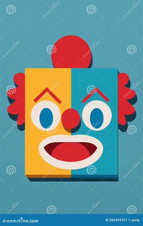 Colourful 2d Clown Face Illustration Stock Illustration Illustration