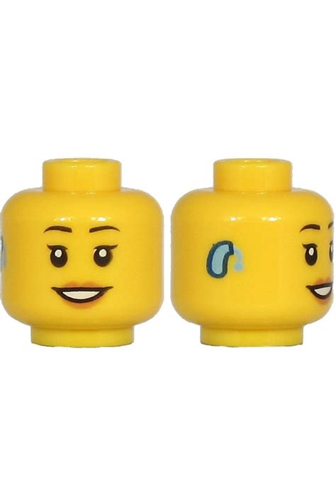 Lego Orjinal Aksesuar Custom Moc Minifigür Minifigure Head Sarı Kafa Işitme Cihazlı Engelli