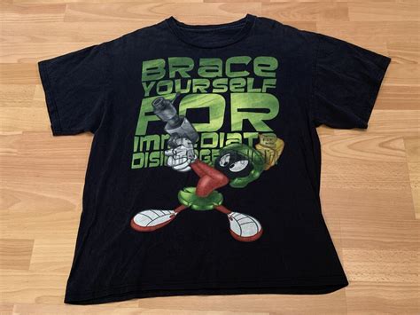 90s Rare Vtg Looney Tunes Marvin The Martian Mens Xl  Gem