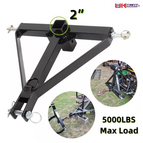 3 Point Linkage Tow Hitch Compact Tractor Triangle Frame Dual Hitch Tow