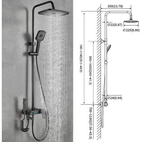 Stangenbrause Set Regenduschensäule mit Armatur Duschsystem mit