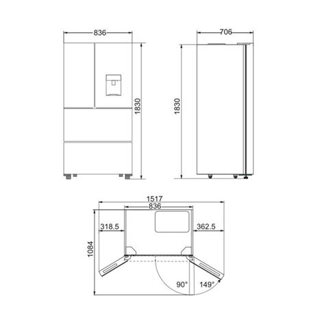 Kaiser Empire French Door Fridge Freezer Ivory Fridge French Door