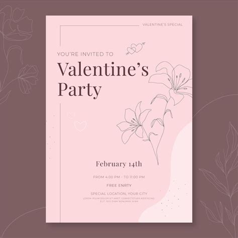 Free Vector | Flat valentine's day invitation template