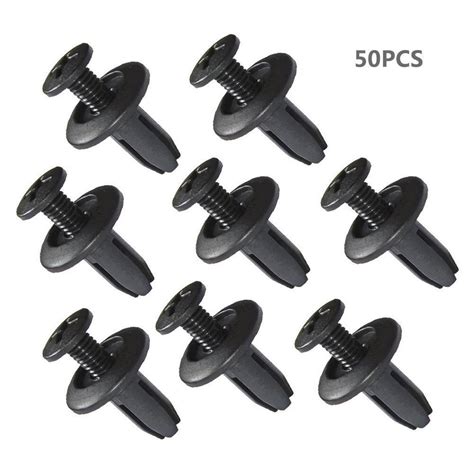 50pcs 6mm Hole Car Fender Plastic Push Pin Rivets Retainer Clips For EBay