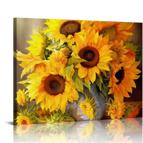 Gotuvs Fall Sunshine Sunflower Bathroom Decor Wall Art Farmhouse