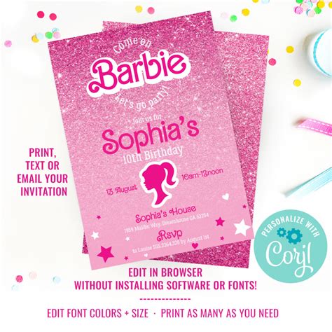 Get your FREE Barbie Party Printable Set! - Sunshine Parties